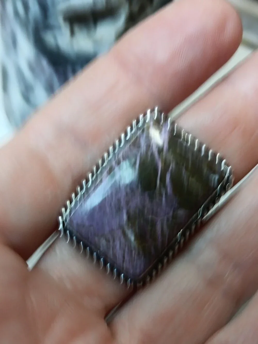 Purple Marbled Statement Ring - Women Jewelry